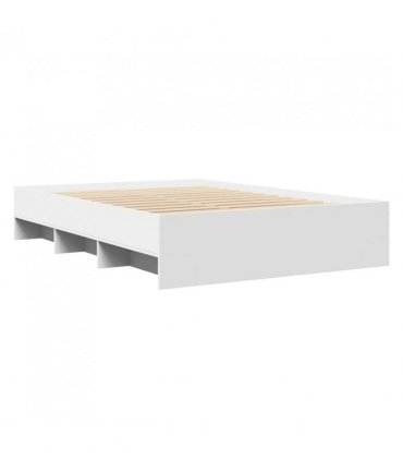 vidaXL Bed Frame | White | Engineered wood | 140x190 cm | Bed Frame — Size: 140 x 190 cm