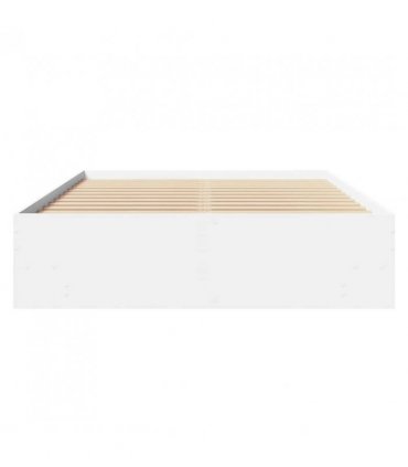 vidaXL Bed Frame | White | Engineered wood | 140x190 cm | Bed Frame — Size: 140 x 190 cm