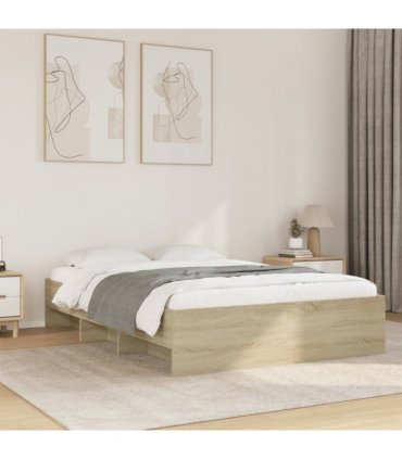 vidaXL Bed Frame | Sonoma Oak | Engineered wood | Double | Bed Frame — Size: 140 x 190 cm