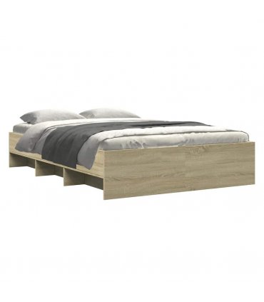 vidaXL Bed Frame | Sonoma Oak | Engineered wood | Double | Bed Frame — Size: 140 x 190 cm