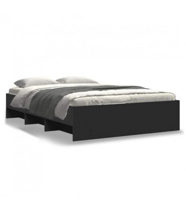 vidaXL Bed Frame | Black | Engineered wood | Small Double | Bed Frame — Size: 120 x 190 cm