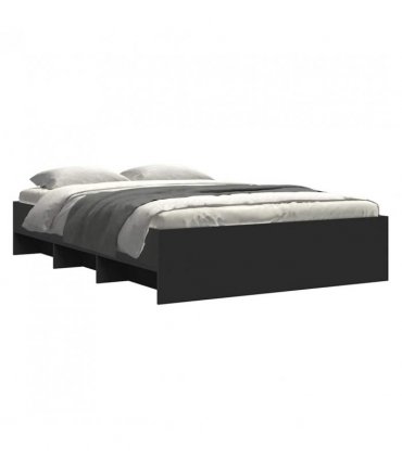 vidaXL Bed Frame | Black | Engineered wood | Small Double | Bed Frame — Size: 120 x 190 cm