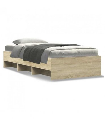 vidaXL Bed Frame | Sonoma Oak | Engineered Wood | Single | Modern Bed Frame — Size: 100 x 200 cm