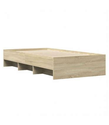 vidaXL Bed Frame | Sonoma Oak | Engineered Wood | Single | Modern Bed Frame — Size: 100 x 200 cm
