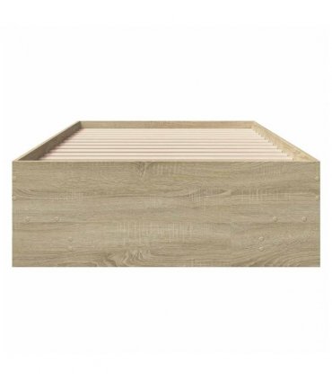 vidaXL Bed Frame | Sonoma Oak | Engineered Wood | Single | Modern Bed Frame — Size: 100 x 200 cm