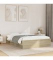vidaXL Bed Frame | Sonoma Oak | Engineered Wood, Plywood | Small Double — Size: 120 x 190 cm — V0672120248