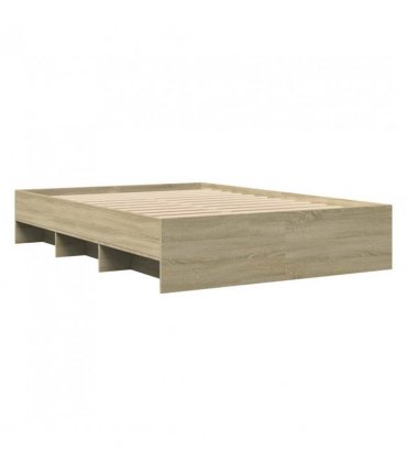 vidaXL Bed Frame | Sonoma Oak | Engineered Wood, Plywood | Small Double — Size: 120 x 190 cm — V0672120248