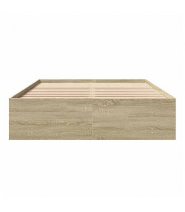 vidaXL Bed Frame | Sonoma Oak | Engineered Wood, Plywood | Small Double — Size: 120 x 190 cm — V0672120248