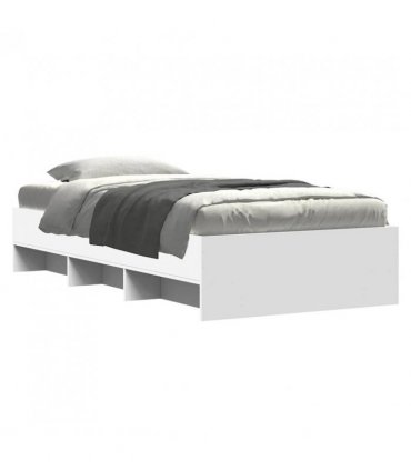 vidaXL Bed Frame | White | Engineered wood, Plywood | Single | Bed Frame — Size: 100 x 200 cm