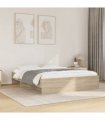 vidaXL Bed Frame | Sonoma oak | Engineered wood, Plywood | King | Bed Frame — Size: 150 x 200 cm