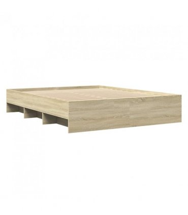vidaXL Bed Frame | Sonoma oak | Engineered wood, Plywood | King | Bed Frame — Size: 150 x 200 cm