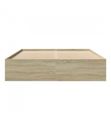 vidaXL Bed Frame | Sonoma oak | Engineered wood, Plywood | King | Bed Frame — Size: 150 x 200 cm