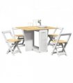 vidaXL 5 Piece Butterfly Dining Set Corona Foldable White Pinewood