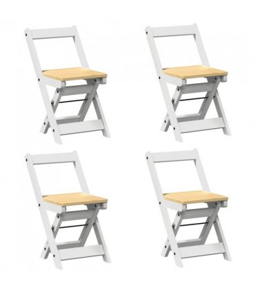 vidaXL 5 Piece Butterfly Dining Set Corona Foldable White Pinewood