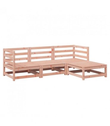 vidaXL Garden Sofa Set | Reddish-brown | Solid Douglas fir wood | 4 Piece Set — Colour: natural douglas