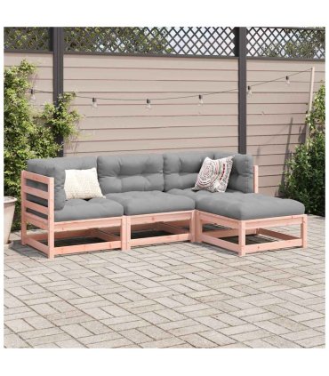 vidaXL Garden Sofa Set | Reddish-brown | Solid Douglas fir wood | 4 Piece Set — Colour: natural douglas
