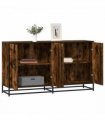 vidaXL Sideboard Smoked Oak 134x35x76 cm Engineered Wood