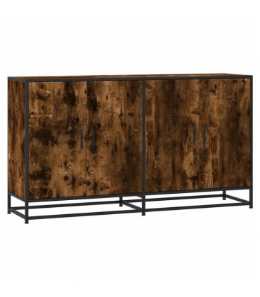 vidaXL Sideboard Smoked Oak 134x35x76 cm Engineered Wood