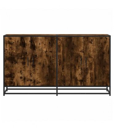 vidaXL Sideboard Smoked Oak 134x35x76 cm Engineered Wood