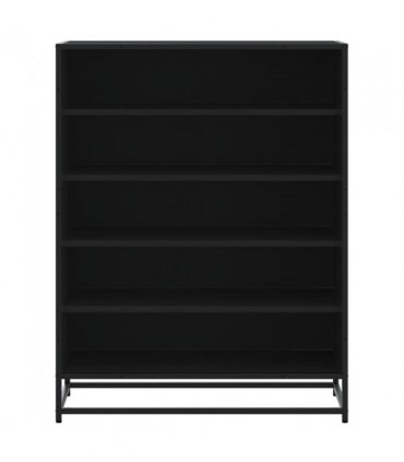 vidaXL Shoe Cabinet Black 75x38x97.5 cm Engineered Wood and Metal
