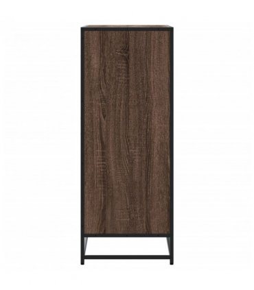 vidaXL Shoe Cabinet Brown Oak 75x38x97.5 cm Engineered Wood and Metal