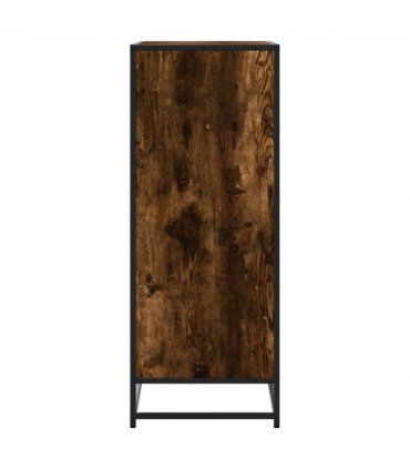 vidaXL Shoe Cabinet Smoked Oak 75x38x97.5 cm Engineered Wood and Metal