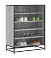 vidaXL Shoe Cabinet Grey Sonoma 75x38x97.5 cm Engineered Wood and Metal