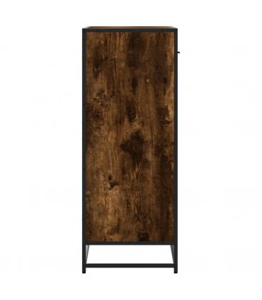 vidaXL Shoe Cabinet Smoked Oak 75x38x97.5 cm Engineered Wood and Metal — V0672120590