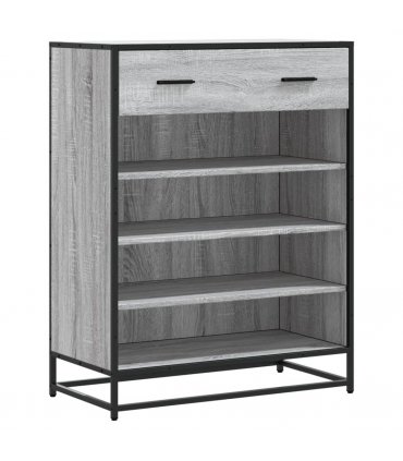 vidaXL Shoe Cabinet Grey Sonoma 75x38x97.5 cm Engineered Wood and Metal — V0672120591