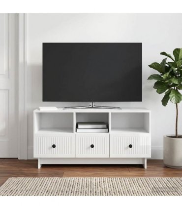 vidaXL TV Cabinet High Gloss White 102 x 34.5 x 50 cm Engineered Wood