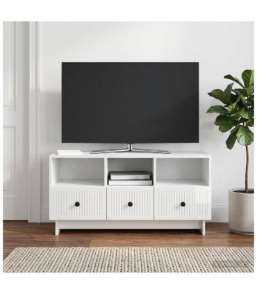 vidaXL TV Cabinet High Gloss White 102 x 34.5 x 50 cm Engineered Wood