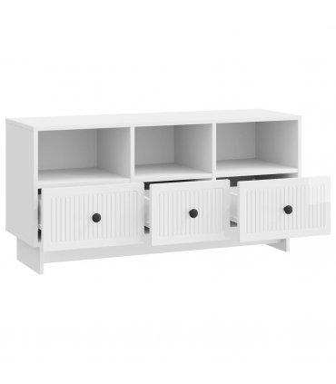vidaXL TV Cabinet High Gloss White 102 x 34.5 x 50 cm Engineered Wood