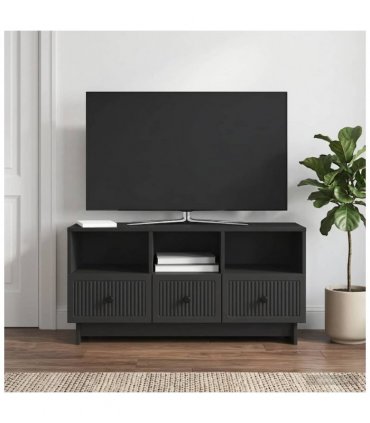 vidaXL TV Cabinet with Drawer Black 102 x 34.5 x 50 cm Engineered Wood