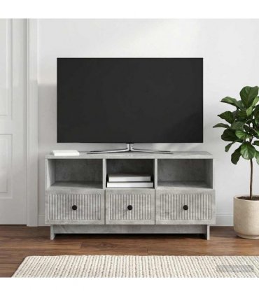 vidaXL TV Cabinet Concrete Grey 102 x 34.5 x 50 cm Engineered Wood
