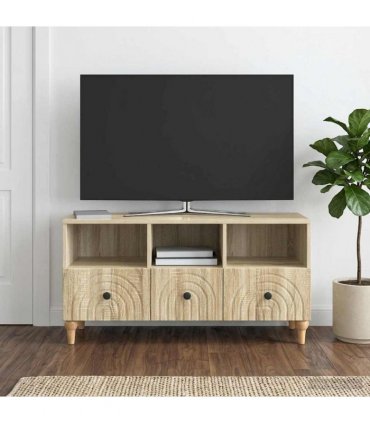 vidaXL TV Cabinet Sonoma Oak 102 x 34.5 x 50 cm Engineered Wood — V0672121040