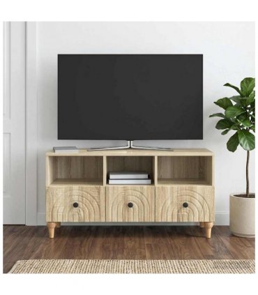 vidaXL TV Cabinet Sonoma Oak 102 x 34.5 x 50 cm Engineered Wood — V0672121040