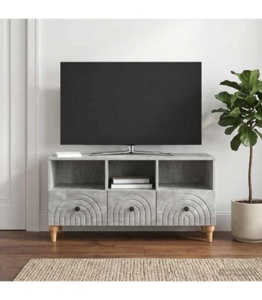 vidaXL TV Cabinet Concrete Grey 102 x 34.5 x 50 cm Engineered Wood — V0672121041