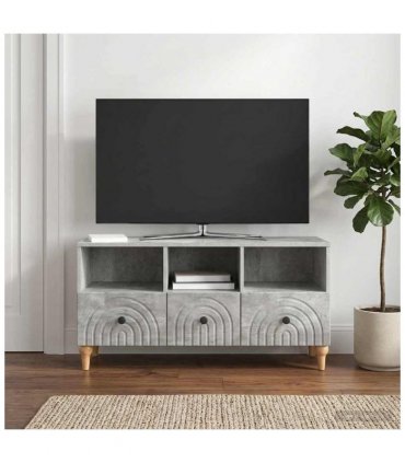 vidaXL TV Cabinet Concrete Grey 102 x 34.5 x 50 cm Engineered Wood — V0672121041