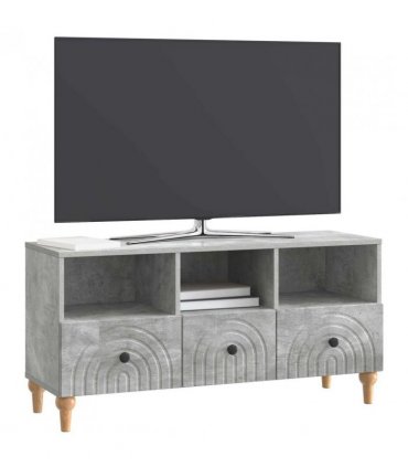 vidaXL TV Cabinet Concrete Grey 102 x 34.5 x 50 cm Engineered Wood — V0672121041