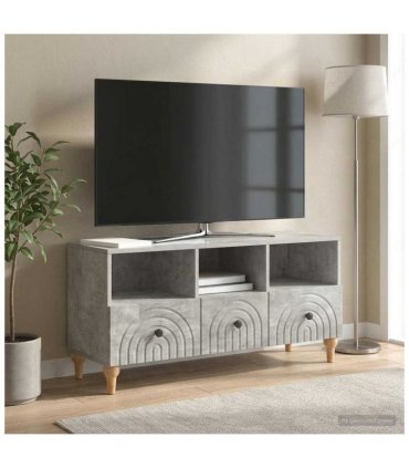 vidaXL TV Cabinet Concrete Grey 102 x 34.5 x 50 cm Engineered Wood — V0672121041