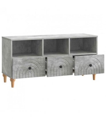 vidaXL TV Cabinet Concrete Grey 102 x 34.5 x 50 cm Engineered Wood — V0672121041
