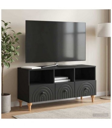 vidaXL TV Cabinet Black 102 x 34.5 x 50 cm Engineered Wood