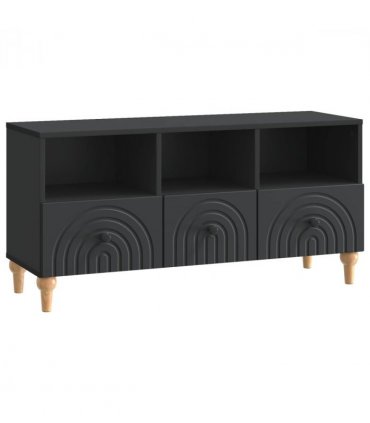 vidaXL TV Cabinet Black 102 x 34.5 x 50 cm Engineered Wood