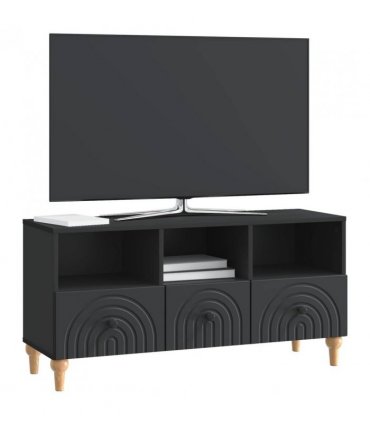 vidaXL TV Cabinet Black 102 x 34.5 x 50 cm Engineered Wood