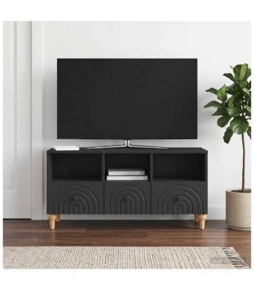 vidaXL TV Cabinet Black 102 x 34.5 x 50 cm Engineered Wood