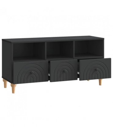 vidaXL TV Cabinet Black 102 x 34.5 x 50 cm Engineered Wood