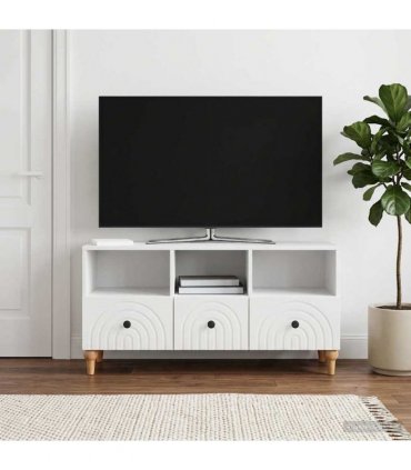 vidaXL TV Cabinet High Gloss White 102 x 34.5 x 50 cm Engineered Wood — V0672121044