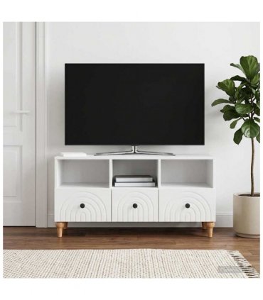 vidaXL TV Cabinet High Gloss White 102 x 34.5 x 50 cm Engineered Wood — V0672121044