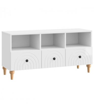vidaXL TV Cabinet High Gloss White 102 x 34.5 x 50 cm Engineered Wood — V0672121044
