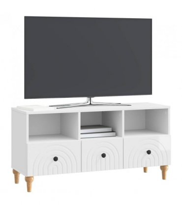 vidaXL TV Cabinet High Gloss White 102 x 34.5 x 50 cm Engineered Wood — V0672121044